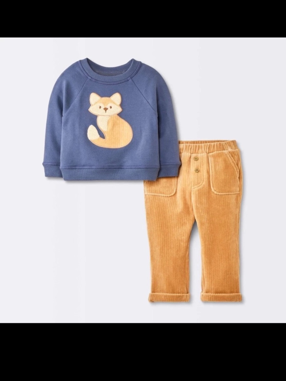 NWT Cloud Island Baby Boys' 2pc Fox Applique Sweatshirt & Pants Size 0-3 months